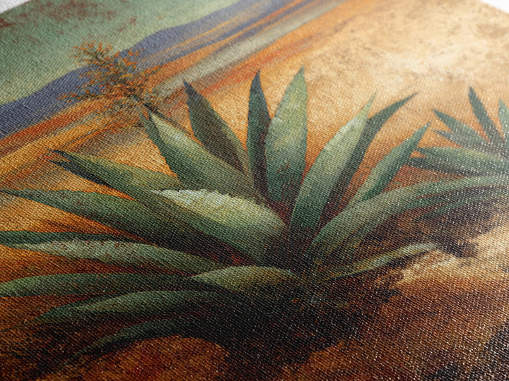Desert Patio Agave and Bougainvillea Canvas Print, Patio Art, Wall Hanging, Patio Decor, Fine Art, Outdoor, Beach Art, PAT-2x3-49