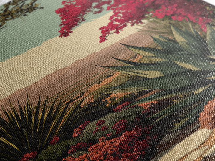 Desert Patio Agave and Bougainvillea Framed Canvas Print, Patio Art, Metal Art, Patio Decor, Fine Art, Outdoor, Patio Cushions, PAT-2x3-73
