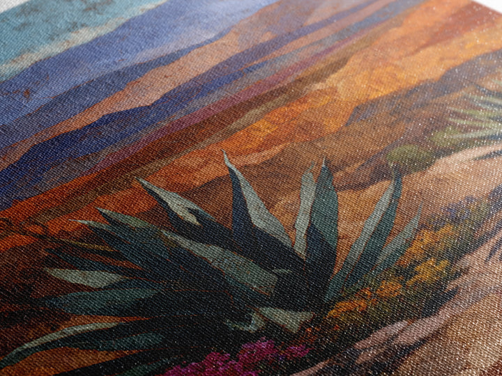 Desert Patio Agave and Bougainvillea Framed Canvas Print, Patio Art, Metal Art, Patio Decor, Fine Art, Outdoor, Patio Cushions, PAT-2x3-97