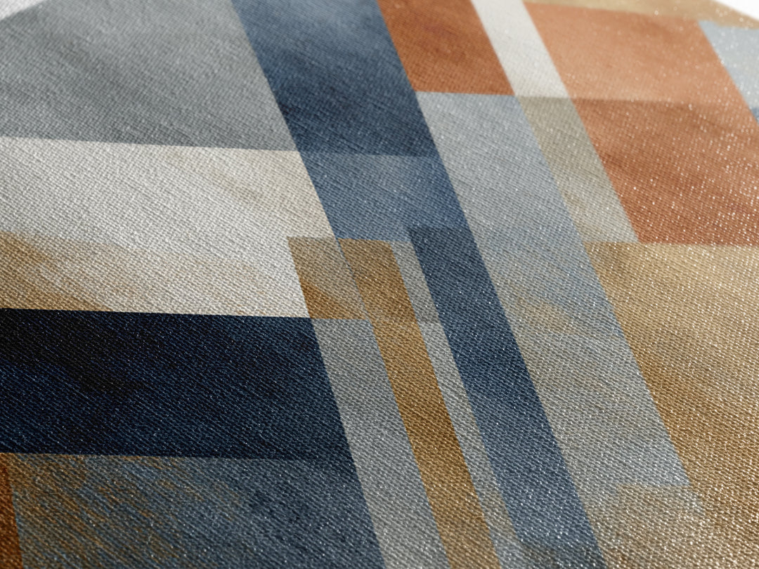 Warm Geometric Tile Pattern Canvas Print, Patio Art, Minimalist Decor, Patio Decor, Abstract Art, Outdoor, Yard Art, Metal Art, PAT-3x1-88