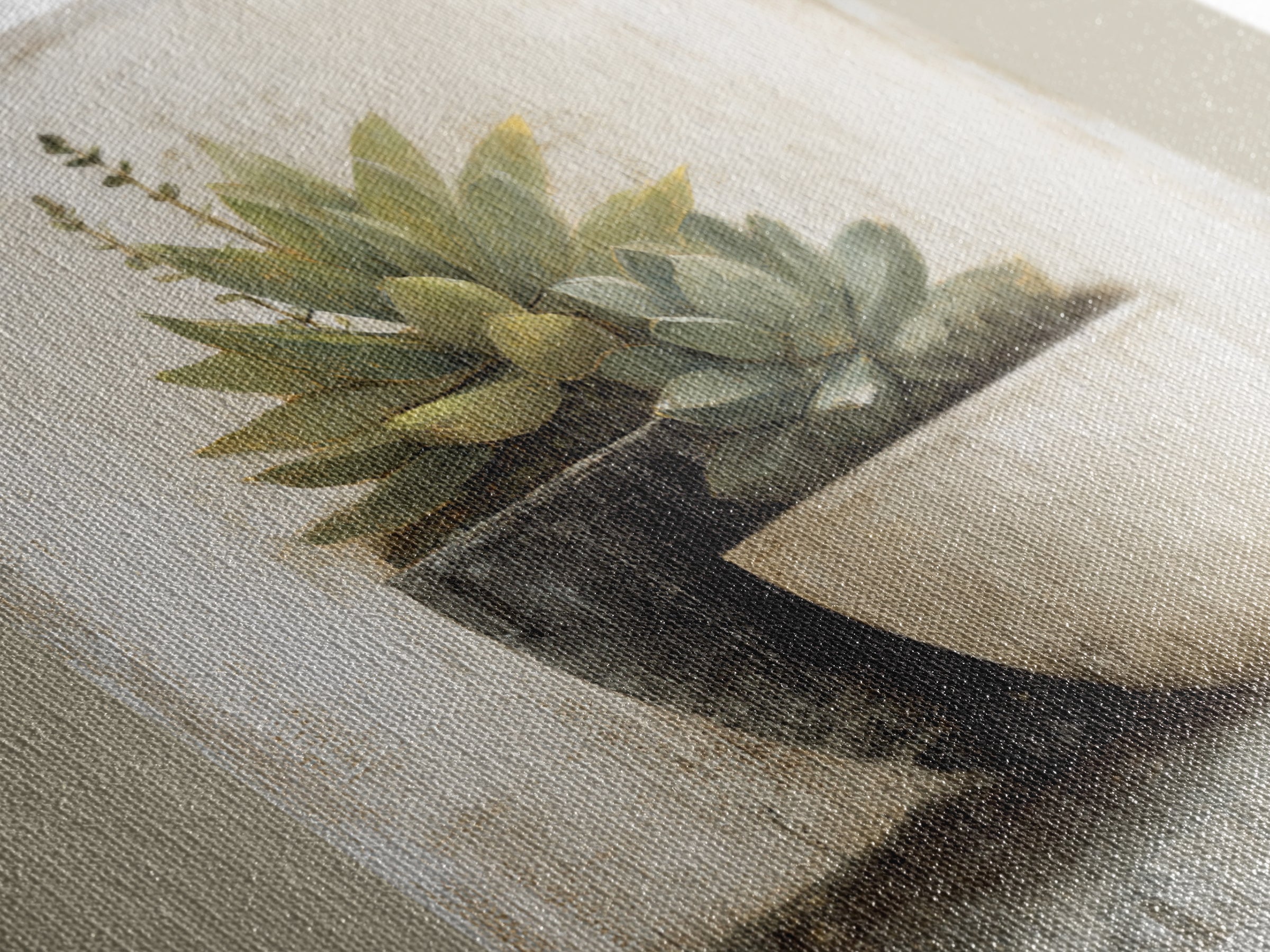 Succulent Collection in Ceramic Planters Canvas Print, Patio Art, Outdoor Wall Decor, Patio Decor, Fine Art, Outdoor, PAT-3x2-1