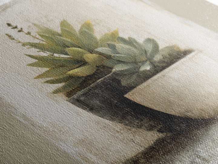 Succulent Collection in Ceramic Planters Canvas Print, Patio Art, Outdoor Wall Decor, Patio Decor, Fine Art, Outdoor, PAT-3x2-1