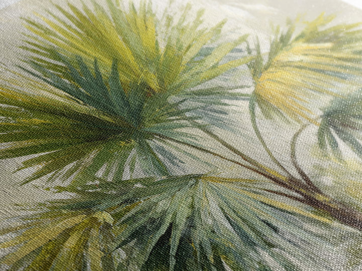 Tropical Palm Fronds Framed Canvas Print, Patio Art, Beach Art, Patio Decor, Fine Art, Outdoor, Neutral Decor, Modern Decor, PAT-3x2-5