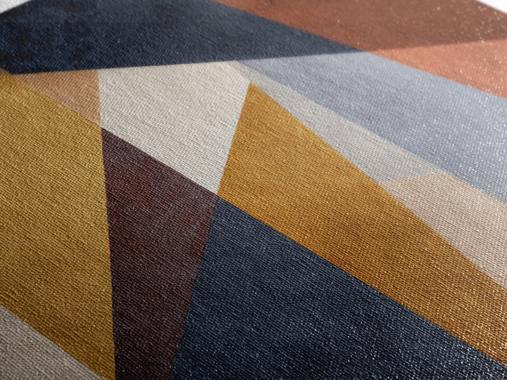 Warm Geometric Tile Pattern Canvas Print, Patio Art, Rustic Decor, Patio Decor, Abstract Art, Outdoor, Textured Painting, PAT-3x2-76
