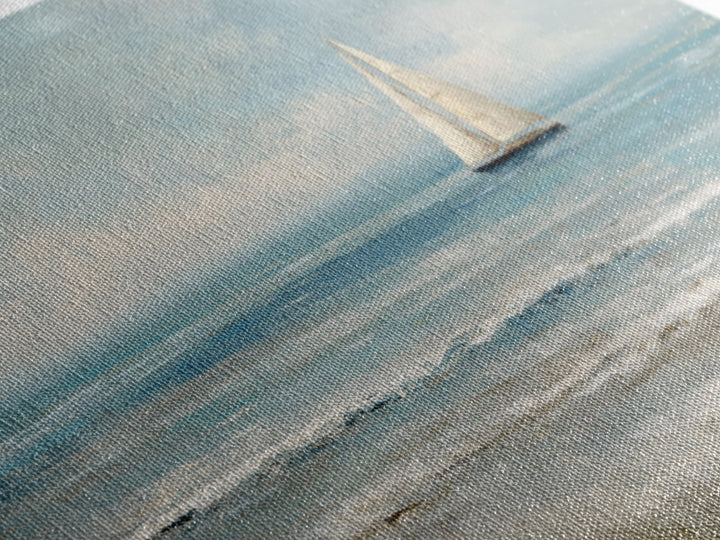 Sailboat on a Breezy Summer Horizon Framed Canvas Print, Patio Art, Wall Decor, Patio Decor, Fine Art, Outdoor, Coastal Decor, PAT-3x2-91