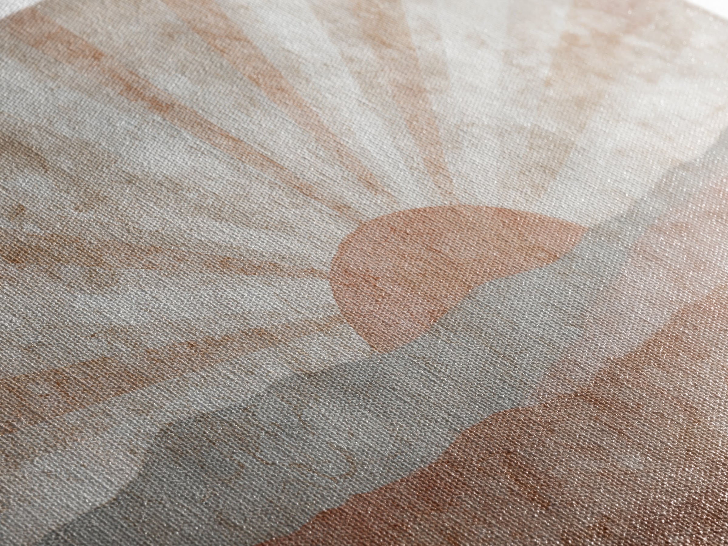 Sun Motif with Warm Terracotta Rays Canvas Print, Patio Art, Beach House Decor, Patio Decor, Abstract Art, Outdoor, PAT-3x2-94