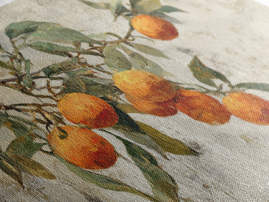 Orange Tree Branch Canvas Print, Patio Art, Porch Decor, Patio Decor, Oil Painting, Outdoor, Fine Art Print, Statement Artwork, PAT-3x2-98
