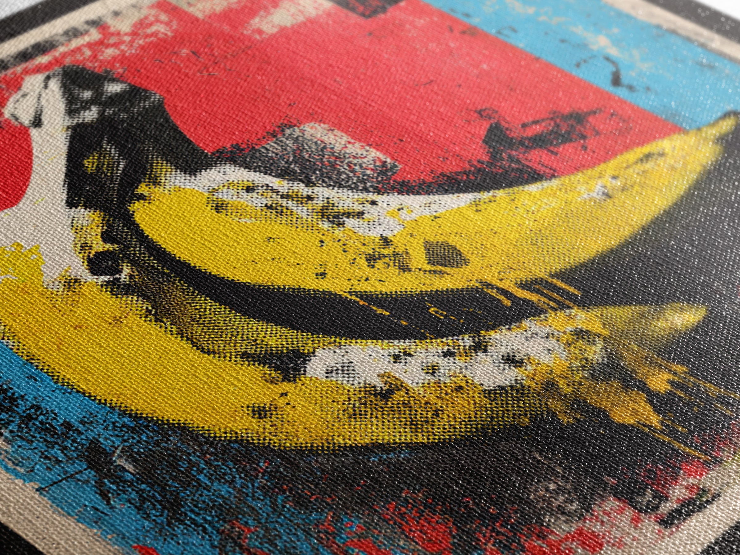 Bright Banana Still Life Framed Canvas Print, Pop Art, Eclectic Home Decor, Living Room Decor, Fine Art, Pop, Minimalist Decor, POP-1x1-74