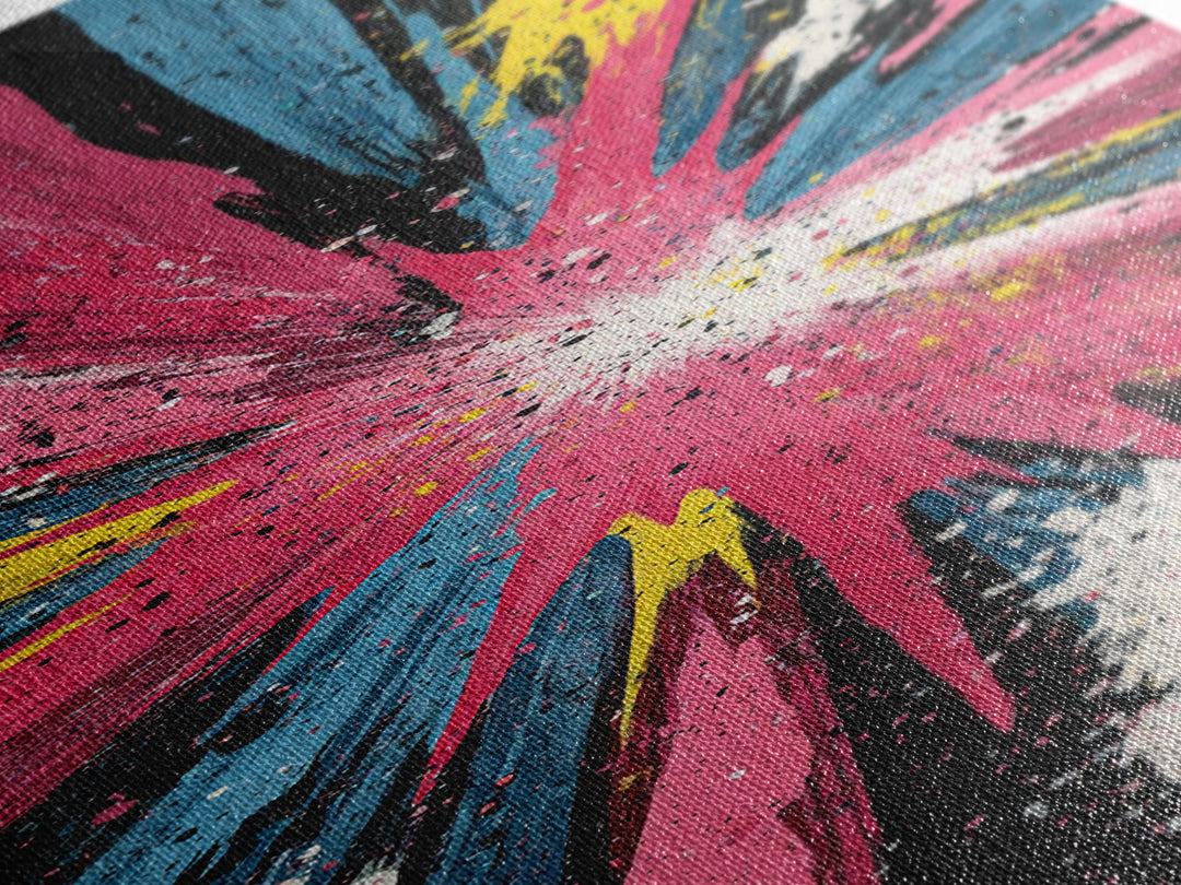 Exploding Starburst Shapes Without Text Canvas Print, Pop Art, Fine Art Print, Living Room Decor, Abstract Art, Pop, Poster, POP-1x3-94