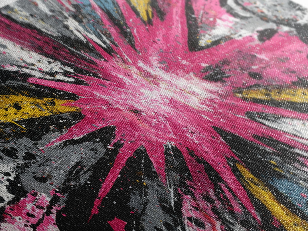 Exploding Starburst Shapes Without Text Framed Canvas Print, Pop Art, Luxury Decor, Living Room Decor, Fine Art, Pop, POP-2x1-6