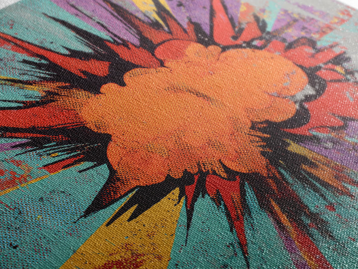 Exploding Starburst Shapes Without Text Framed Canvas Print, Pop Art, Custom Portrait, Living Room Decor, Fine Art, Pop, POP-3x2-14