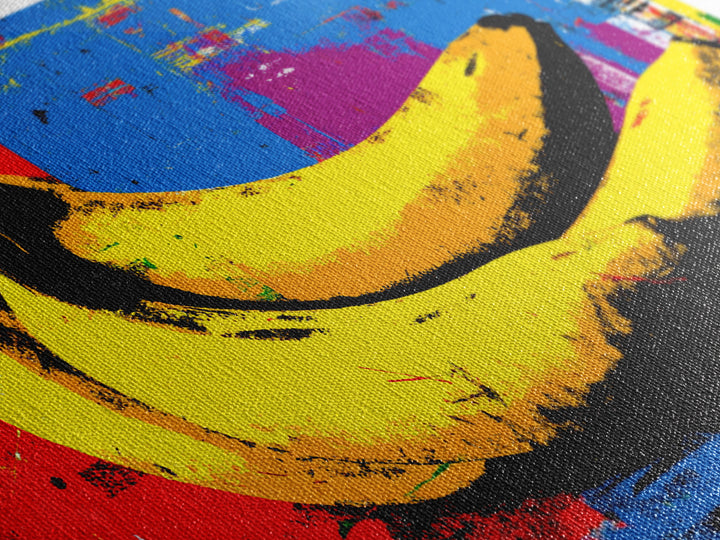 Bright Banana Still Life Framed Canvas Print, Pop Art, Canvas Painting, Living Room Decor, Fine Art, Pop, Statement Artwork, POP-3x2-78