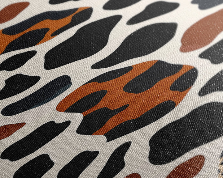 Retro Cheetah Print Wall Art Framed Canvas Print, MCM Style Art, Retro 70s Style Decor, Wood Frame Wall Art, Vintage Inspired Decor