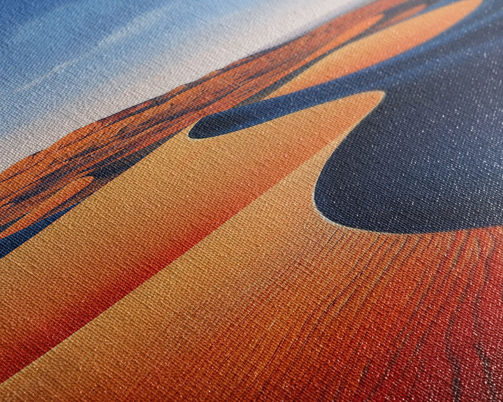 Serene Desert Dunes Under a Clear Sky, Skinny and Tall Art, Minimalist Framed Canvas Print, Modern Wall Decor