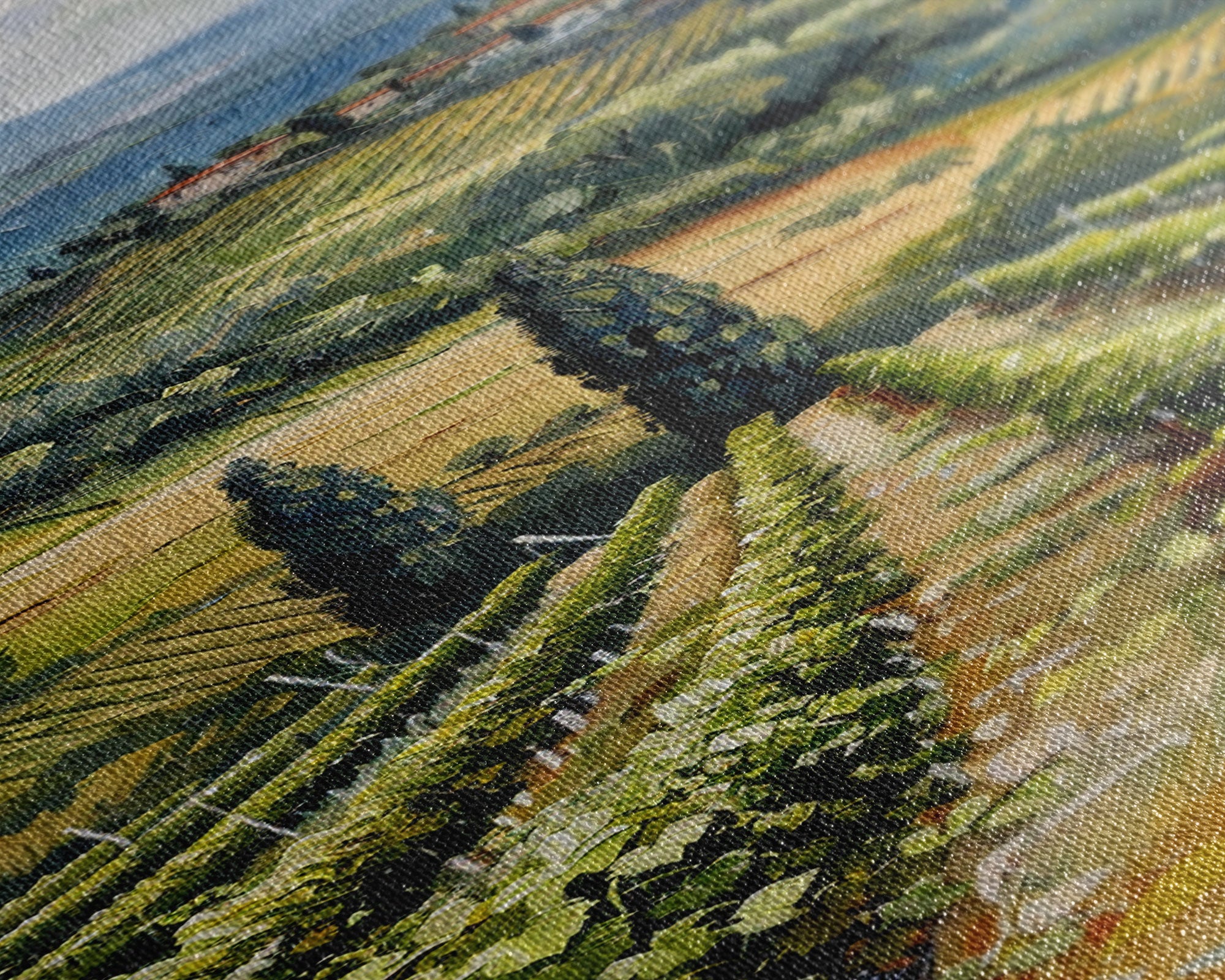 Italian Olive Fields, Framed Canvas print, Living Room Decor, Bedroom Decor, Beautiful Wall Art Painting, Wall hanging, Ready To Hang Art