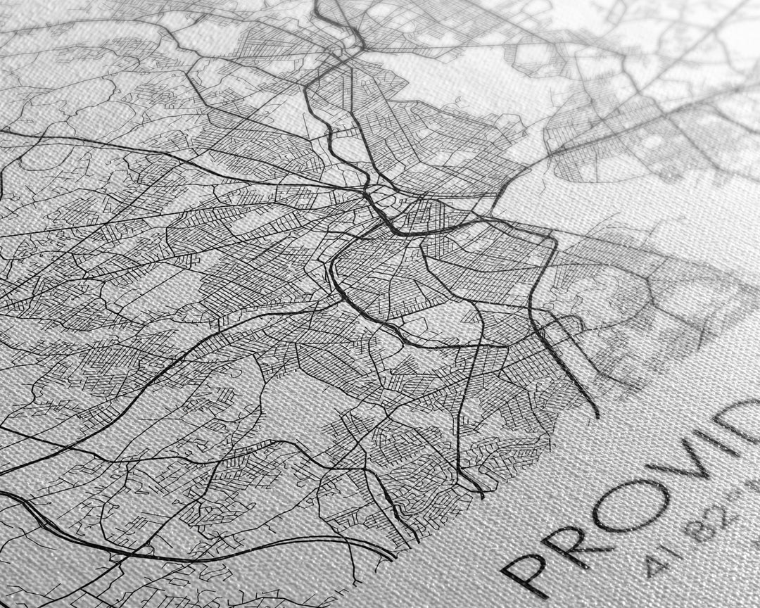 Providence Street Map, Rhode Island Map, City Map Art, Minimalist Art, Wall Art, Canvas Print, Bedroom Wall Décor, Gift For Couples,