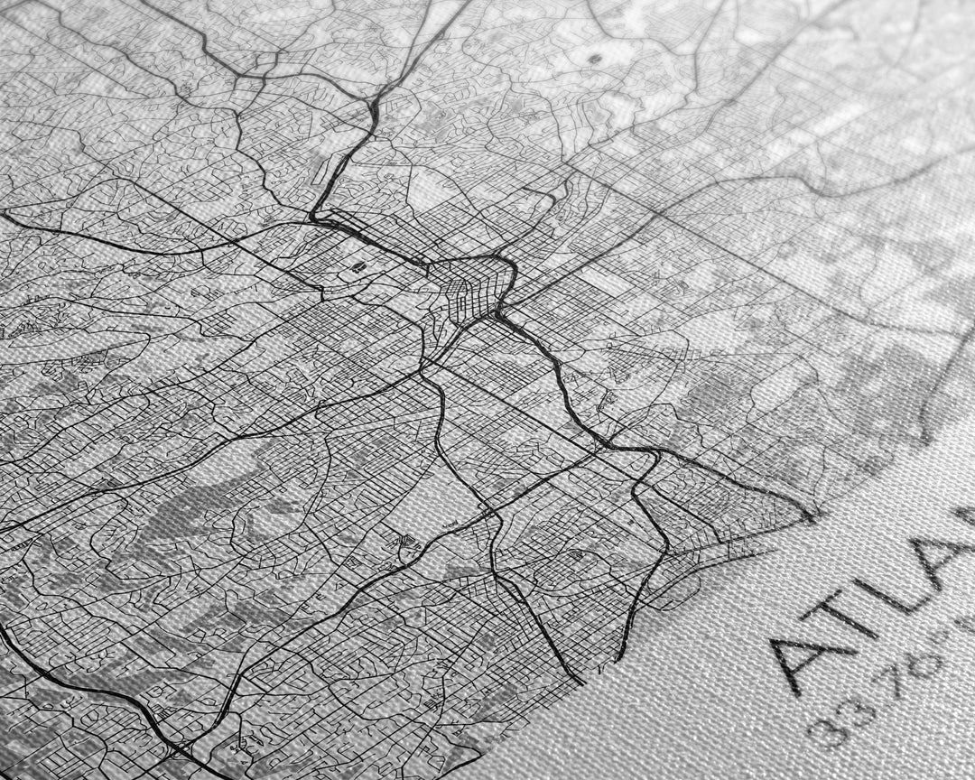 Atlanta Street Map, Georgia Map, City Map Art, Travel Print, Couple Gift, Minimalist Art Print, Wall Art, Canvas Print, Canvas Wall Art