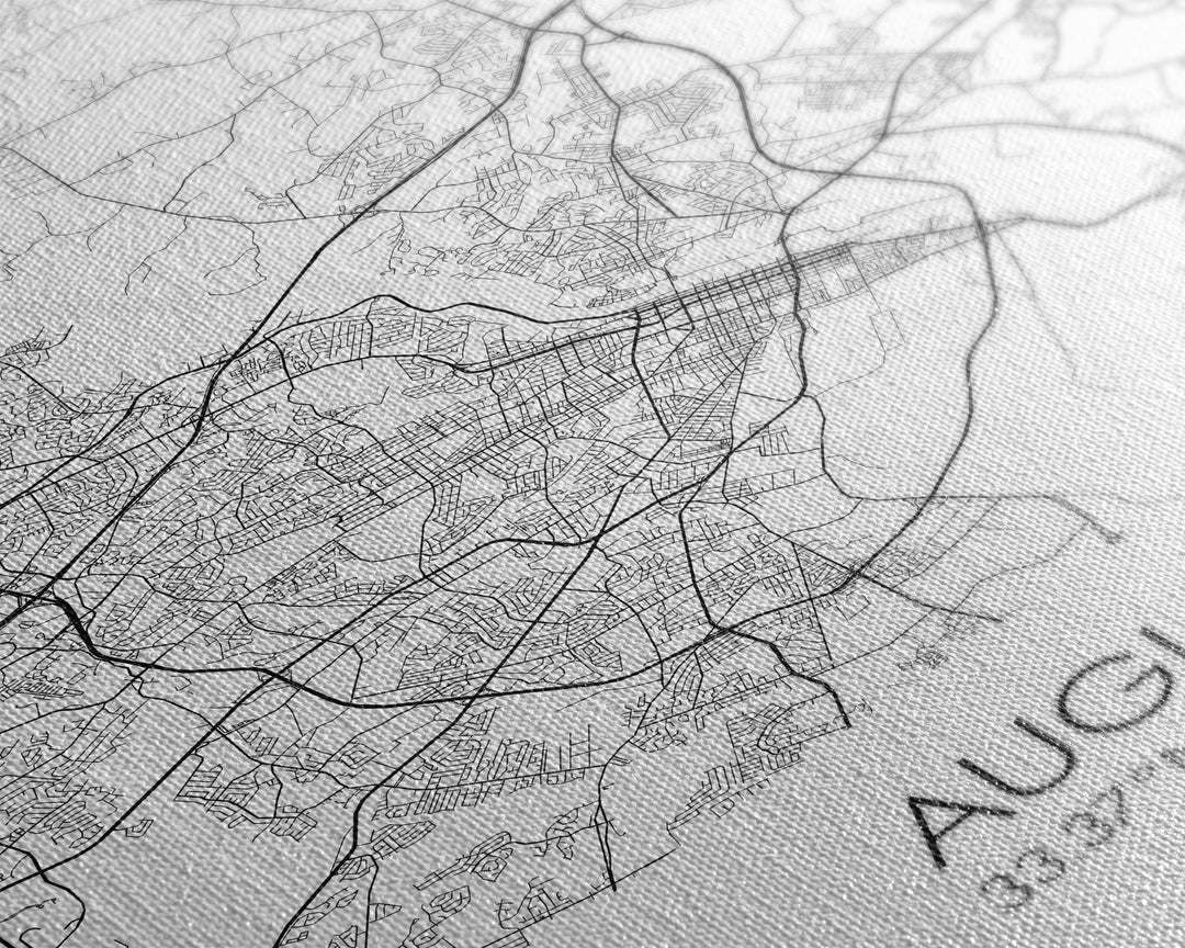 Augusta Street Map, Georgia Map, City Map Art, Dorm Wall Art, Adventure Wall Art, Minimalist Art, Wall Art, Canvas Print, Canvas Wall Art