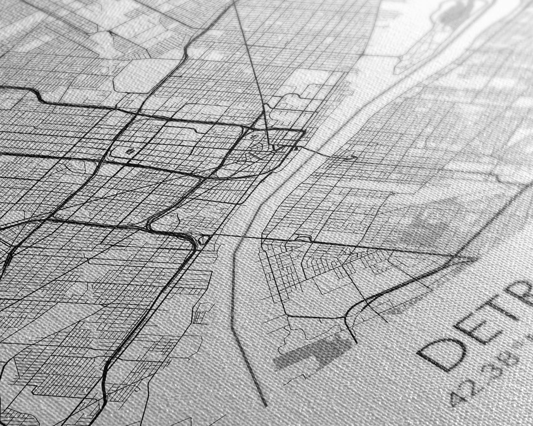 Detroit Street Map, Michigan Map, City Map Art, Minimalist Art, Wall Art, Canvas Print, Wall Art Bedroom, Travel Prints, Gift For Couple