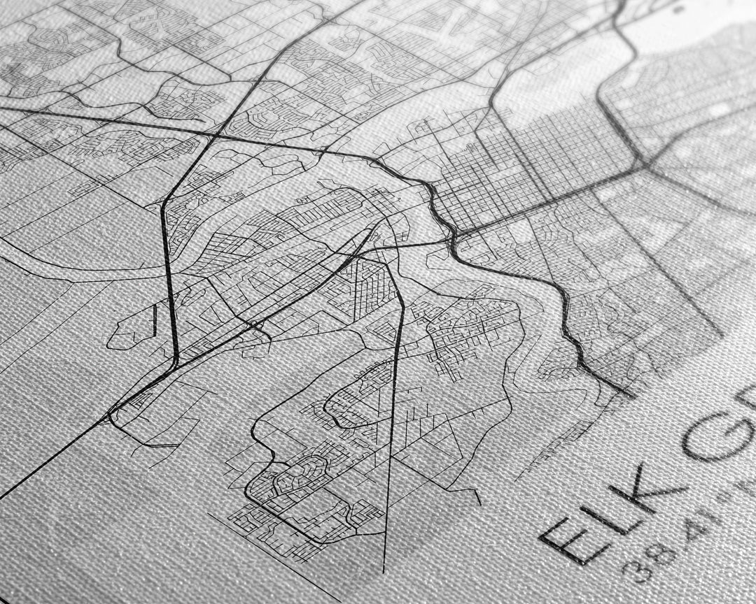 Elk Grove Street Map, California Map, City Map Art, Minimalist Art, Wall Art, Canvas Print, Bedroom Wall Art, Housewarming Gift, Travel Art