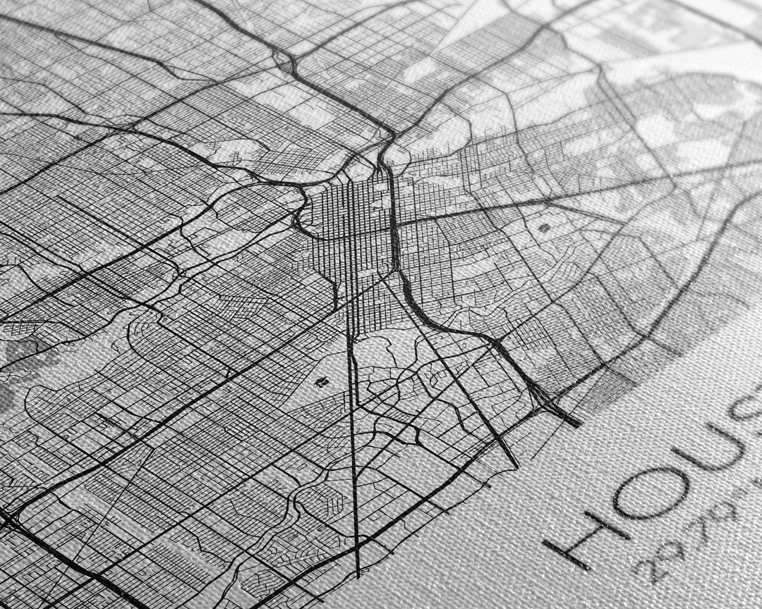 Houston Street Map, Texas Map, ity Map Art, Minimalist Art, Wall Art, Canvas Print, Travel Print, Farmhouse Wall Art, Gift For Couple