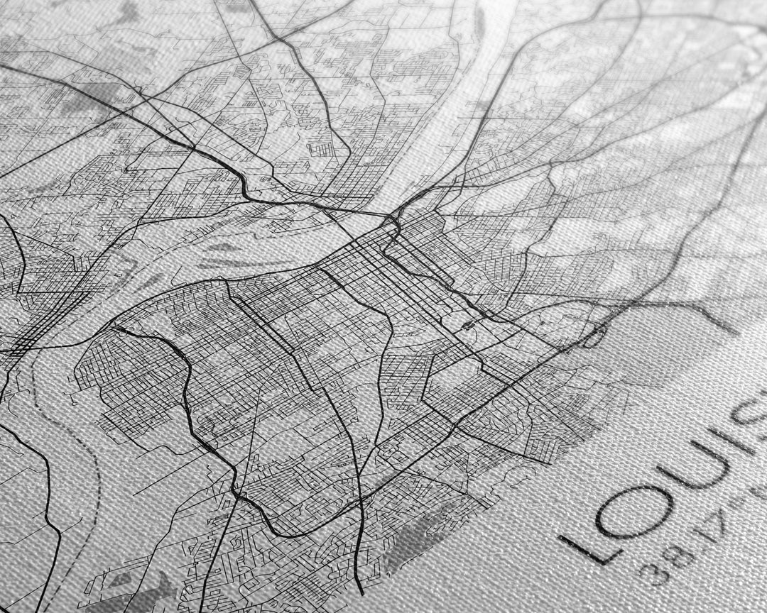 Louisville Street Map, Kentucky Map, City Map Art, Modern Art, Wall Art, Canvas Print, Travel Wall Art, Wall Décor Bedroom, Gifts For Dad