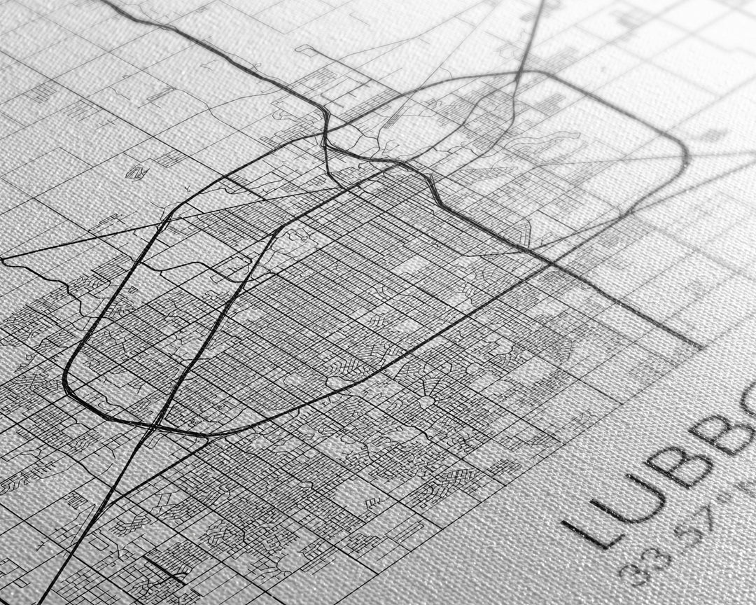Lubbock Street Map, Texas Map, City Map Art, Modern Art, Wall Art, Canvas Print, Travel Print, Farmhouse Wall Décor, Boyfriend Gift