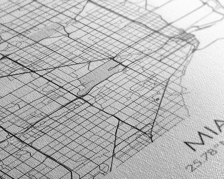 Miami Street Map, Florida Map, City Map Art, Modern Art, Wall Art, Canvas Print, Gift For Mom, Bedroom Wall Décor, Travel Wall Art