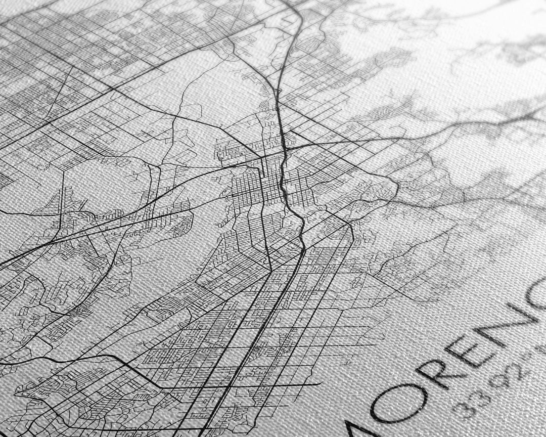 Moreno Valley Street Map, California Map, City Map Art, Modern Art, Wall Art, Canvas Print, Wall Art For Bedroom, Couple Gift, Travel Print