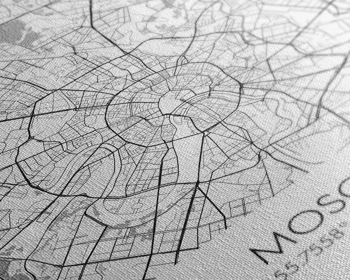 Moscow Street Map, Russia Map, Europe City Map Art, Modern Art, Wall Art, Canvas Print, Wall Art Prints, Gift For Husband, Travel Wall Décor