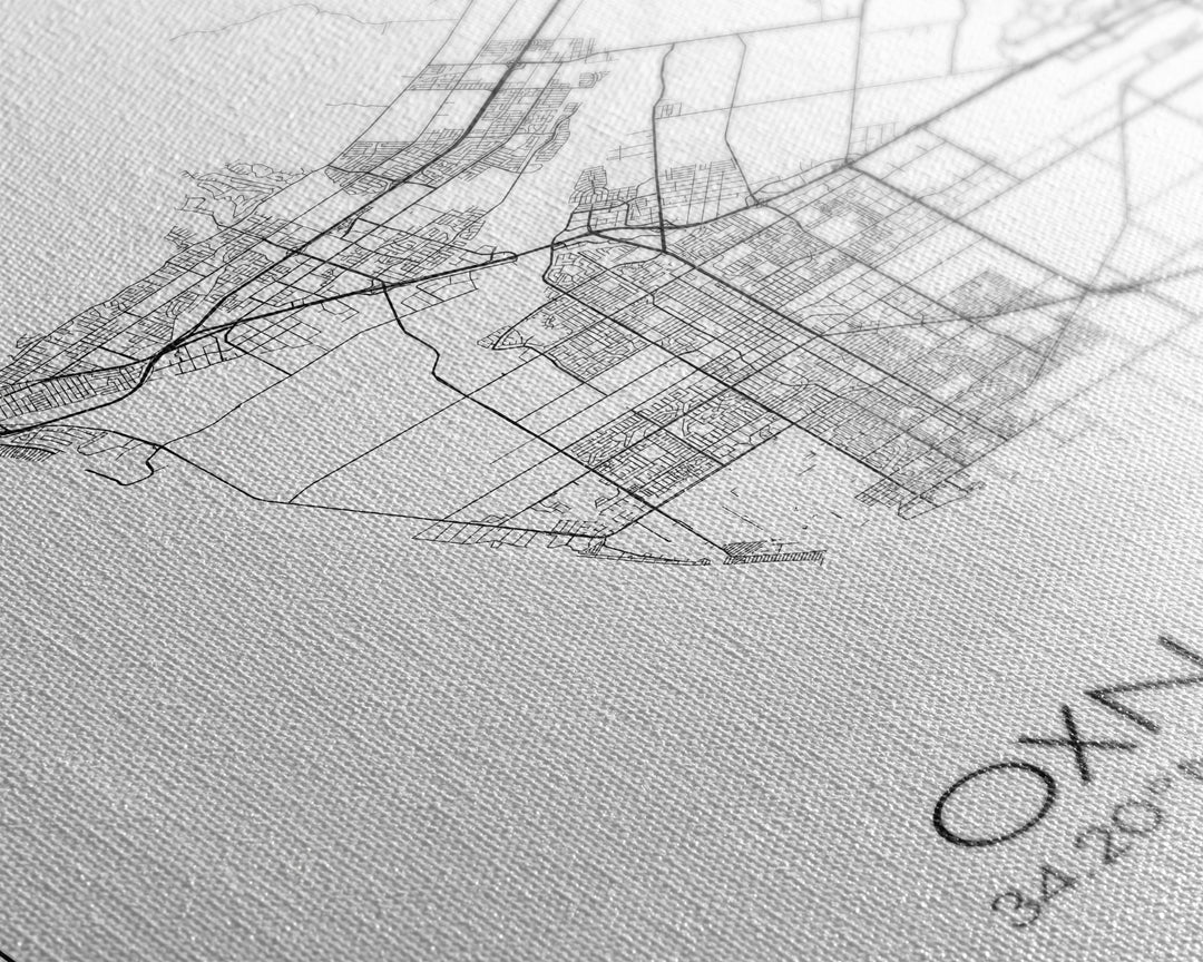 Oxnard Street Map, California Map, City Map Art, Minimalist Art, Wall Art, Canvas Print, Bedroom Print, Anniversary Gift, Travel Wall Print