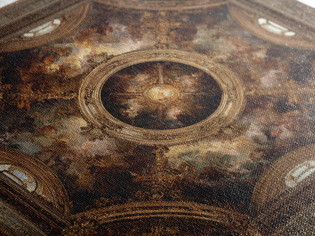 Fresco Celestial Ceiling Composition Canvas Print, Renaissanceinspired Art, Wall Art Print, Living Room Decor, Oil Painting, REN-1x1-15