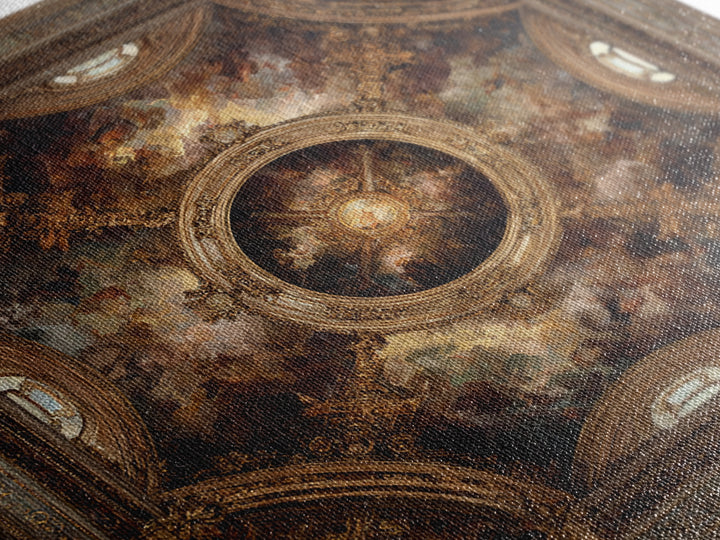 Fresco Celestial Ceiling Composition Canvas Print, Renaissanceinspired Art, Wall Art Print, Living Room Decor, Oil Painting, REN-1x1-15