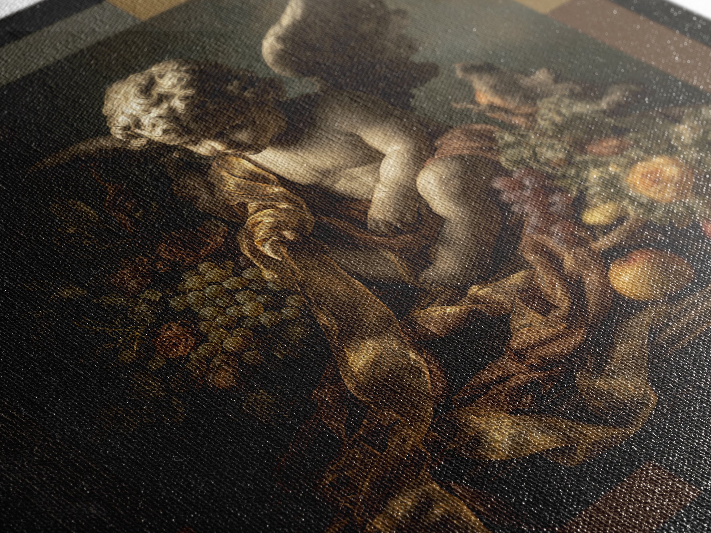 Cherub Holding a Ribbon Among Clouds Canvas Print, Renaissanceinspired Art, Living Room Art, Living Room Decor, Oil Painting, REN-1x1-30