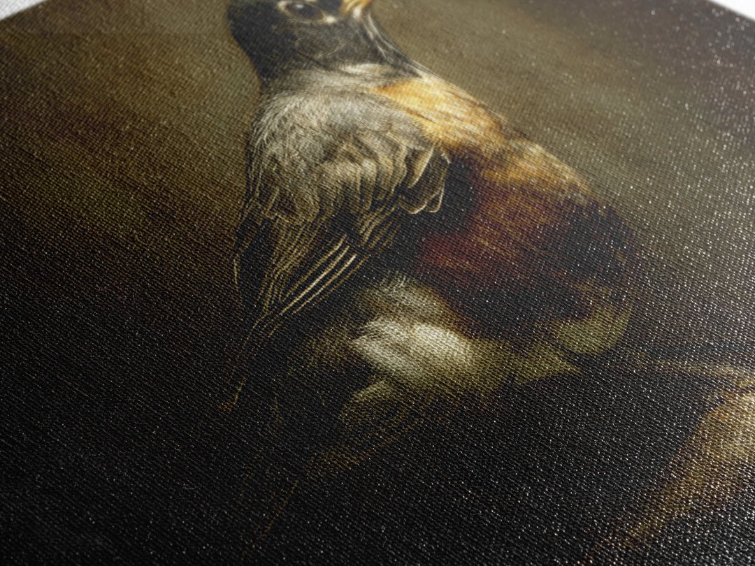 Old Master Bird Study Framed Canvas Print, Renaissanceinspired Art, Contemporary Art, Living Room Decor, Fine Art, Classic, REN-2x1-43