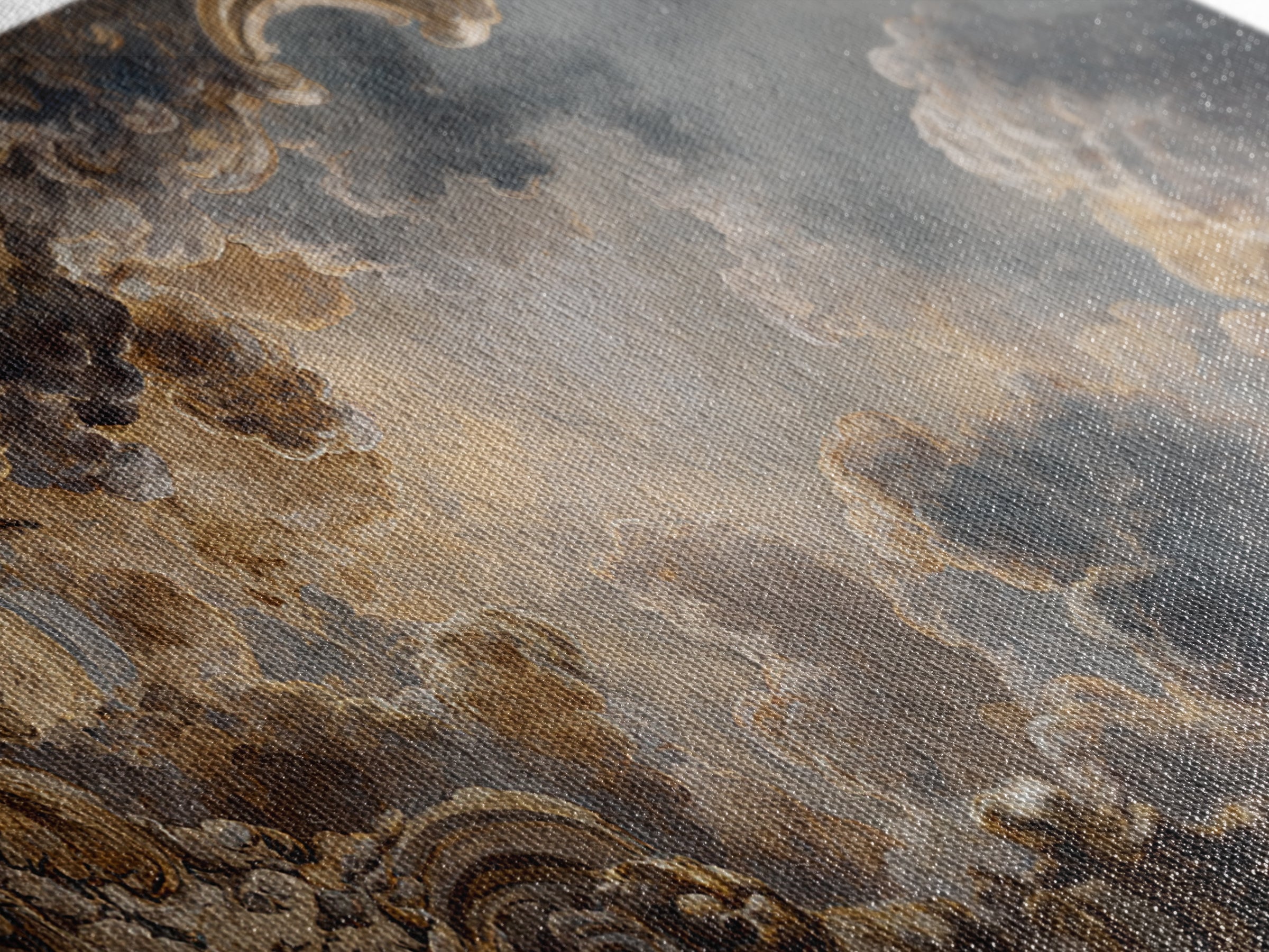 Fresco Celestial Ceiling Composition Framed Canvas Print, Renaissanceinspired Art, Boho Decor, Living Room Decor, Classic, REN-2x1-83