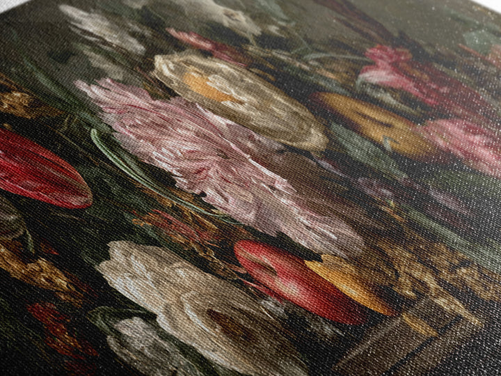 Renaissance Botanical Study Canvas Print, Renaissanceinspired Art, Digital Art, Living Room Decor, Oil Painting, Classic, REN-3x1-71