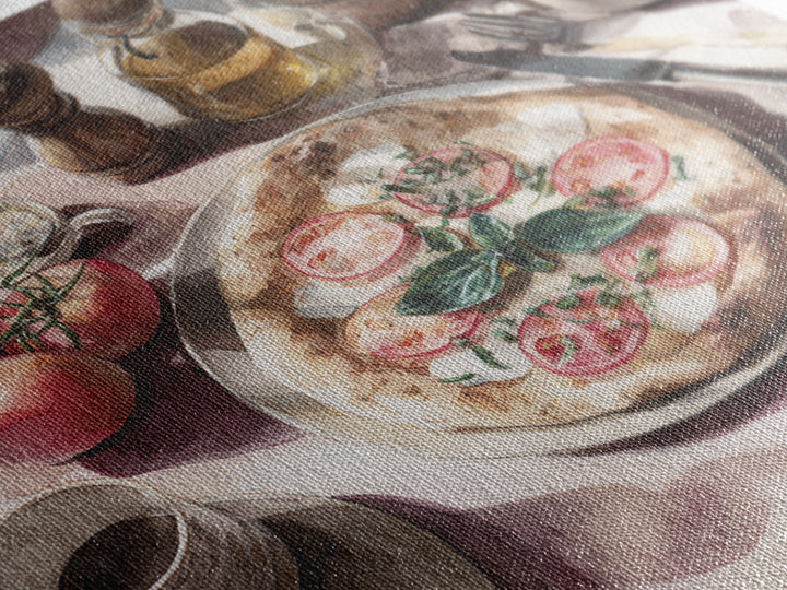 Pizzeria Tomato Basil and Mozzarella Still Life Canvas Print, Restaurant Art, Kitchen Wall Decor, Restaurant Decor, Bistro, RES-1x1-10