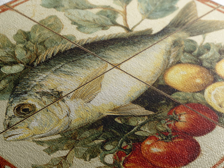 Fresh Fish with Lemon and Herbs Canvas Print, Restaurant Art, Kitchen Decor, Restaurant Decor, Bistro, Bedroom Wall Art, RES-1x1-23