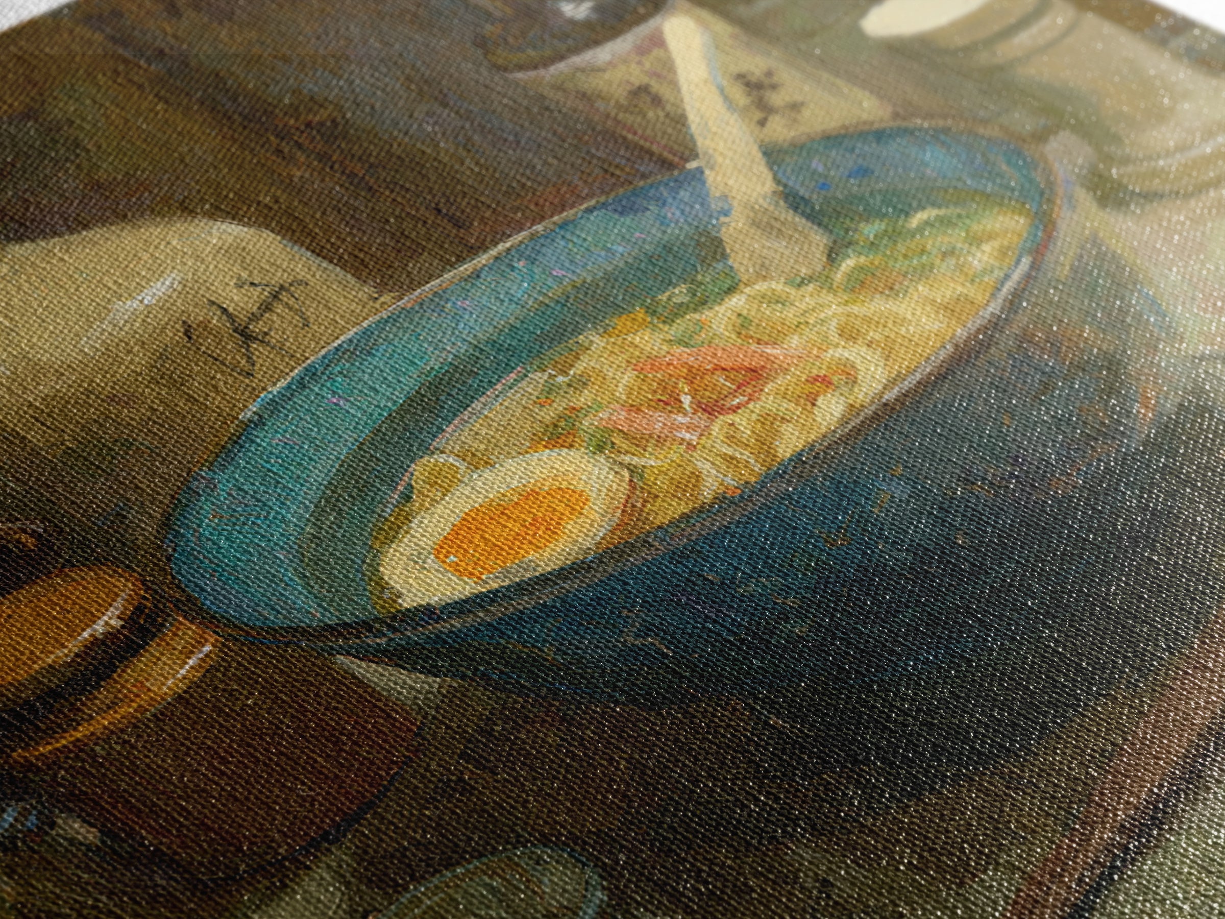 Ramen Bowl Rendered Framed Canvas Print, Restaurant Art, Gallery Decor, Restaurant Decor, Fine Art, Bistro, Wall Art, RES-1x1-62