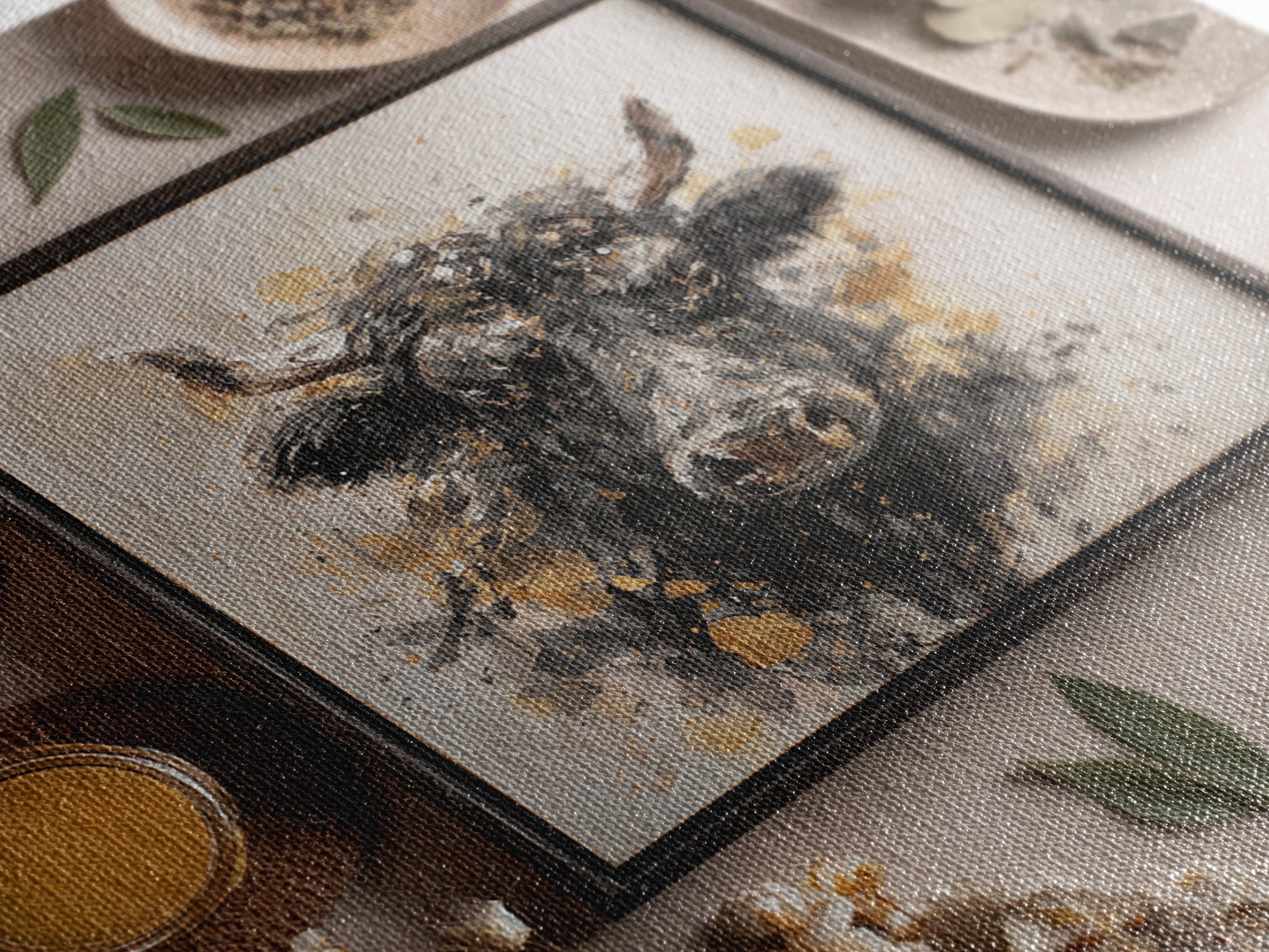 Steakhouse Black and Gold Bull Portrait Framed Canvas Print, Restaurant Art, Digital Print, Restaurant Decor, Fine Art, Bistro, RES-1x1-7