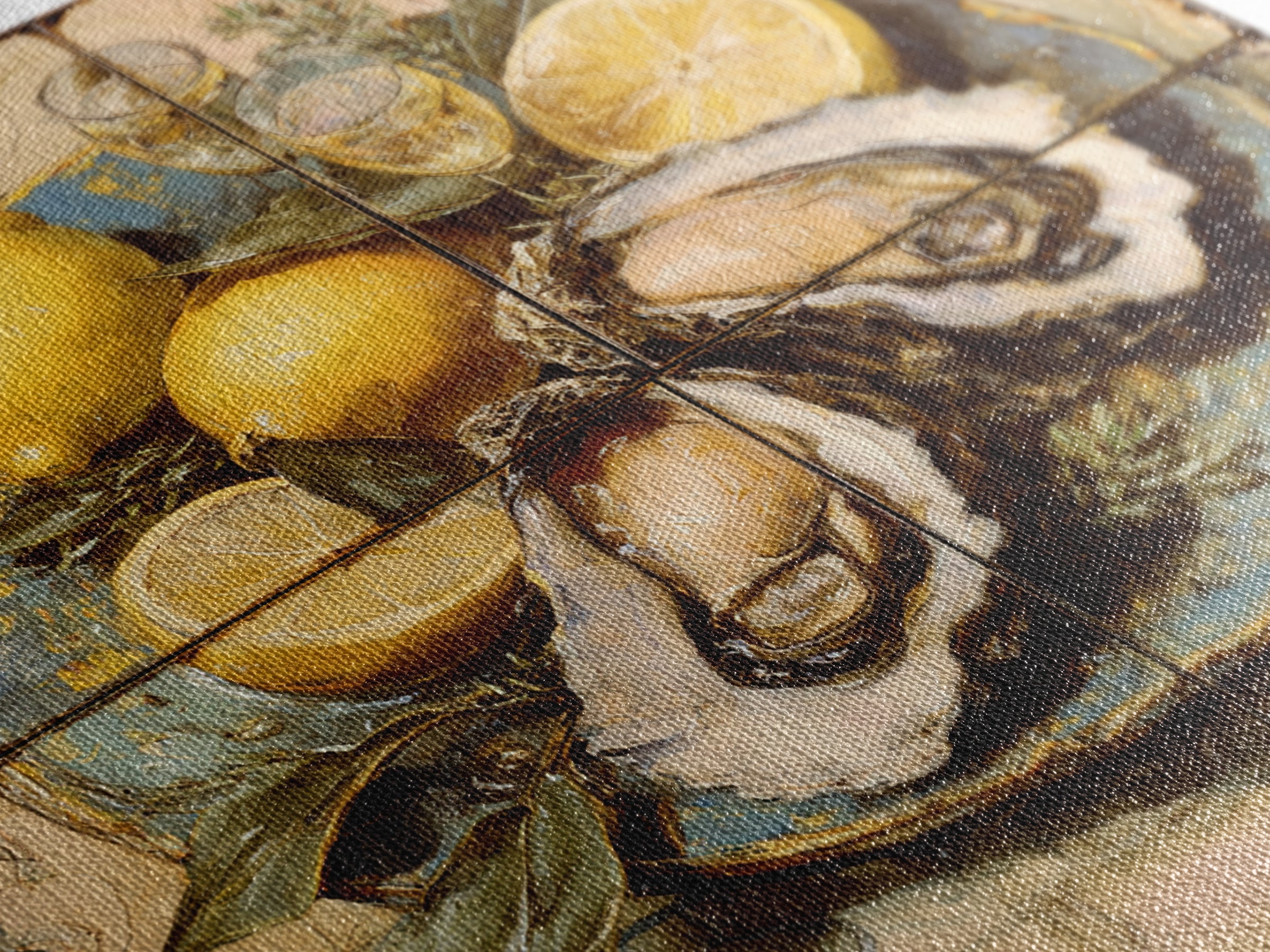 Oyster Platter with Lemons and Champagne Canvas Print, Restaurant Art, Statement Artwork, Restaurant Decor, Fine Art, Bistro, RES-1x1-75