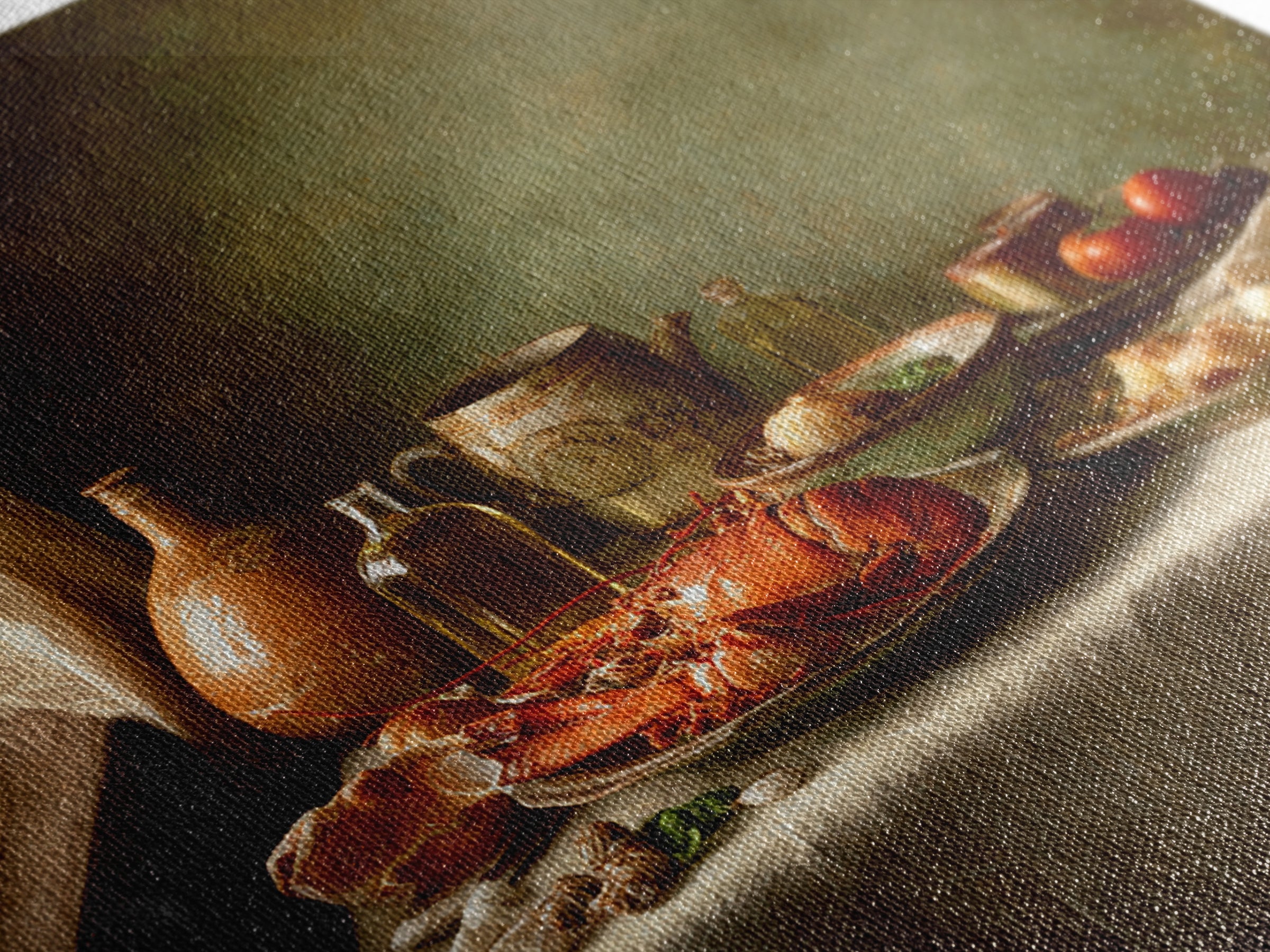 Seafood Lobster and Shell Arrangement Framed Canvas Print, Restaurant Art, Large Wall Art, Restaurant Decor, Fine Art, Bistro, RES-1x1-8