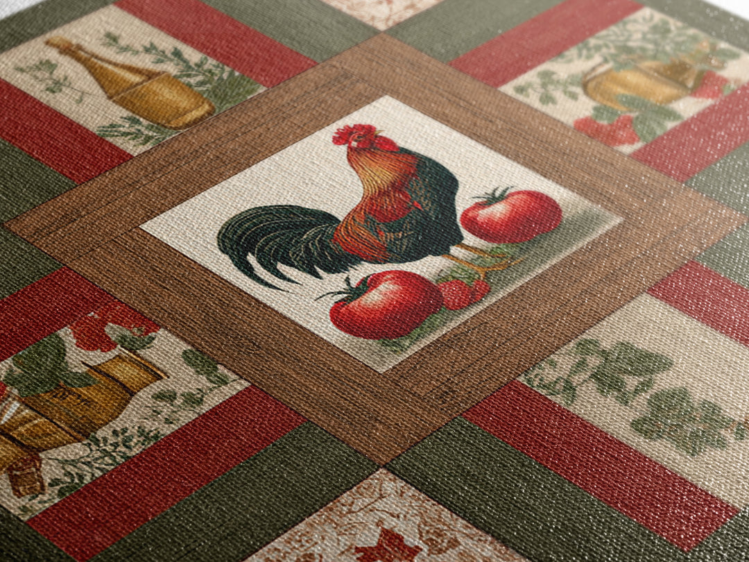 Rooster and Herbs for Farmhouse Restaurant Mood Canvas Print, Restaurant Art, Cool Wall Art, Restaurant Decor, Fine Art, Bistro, RES-1x1-92