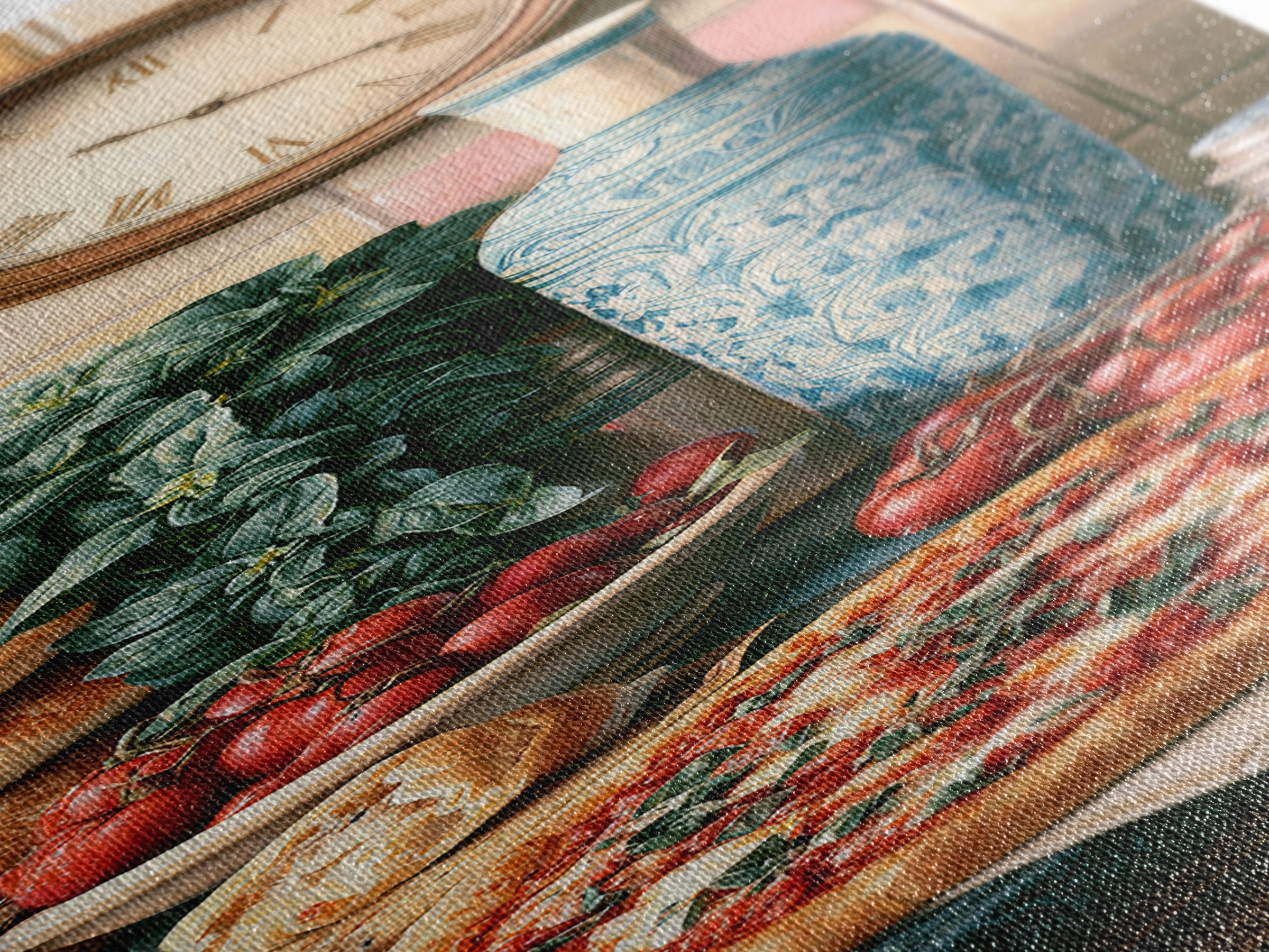 Pizzeria Tomato Basil and Mozzarella Still Life Canvas Print, Restaurant Art, Room Decor, Restaurant Decor, Fine Art, Bistro, RES-1x3-94