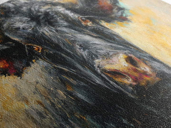 Steakhouse Black and Gold Bull Portrait Framed Canvas Print, Restaurant Art, Room Decor, Restaurant Decor, Oil Painting, Bistro, RES-2x1-75