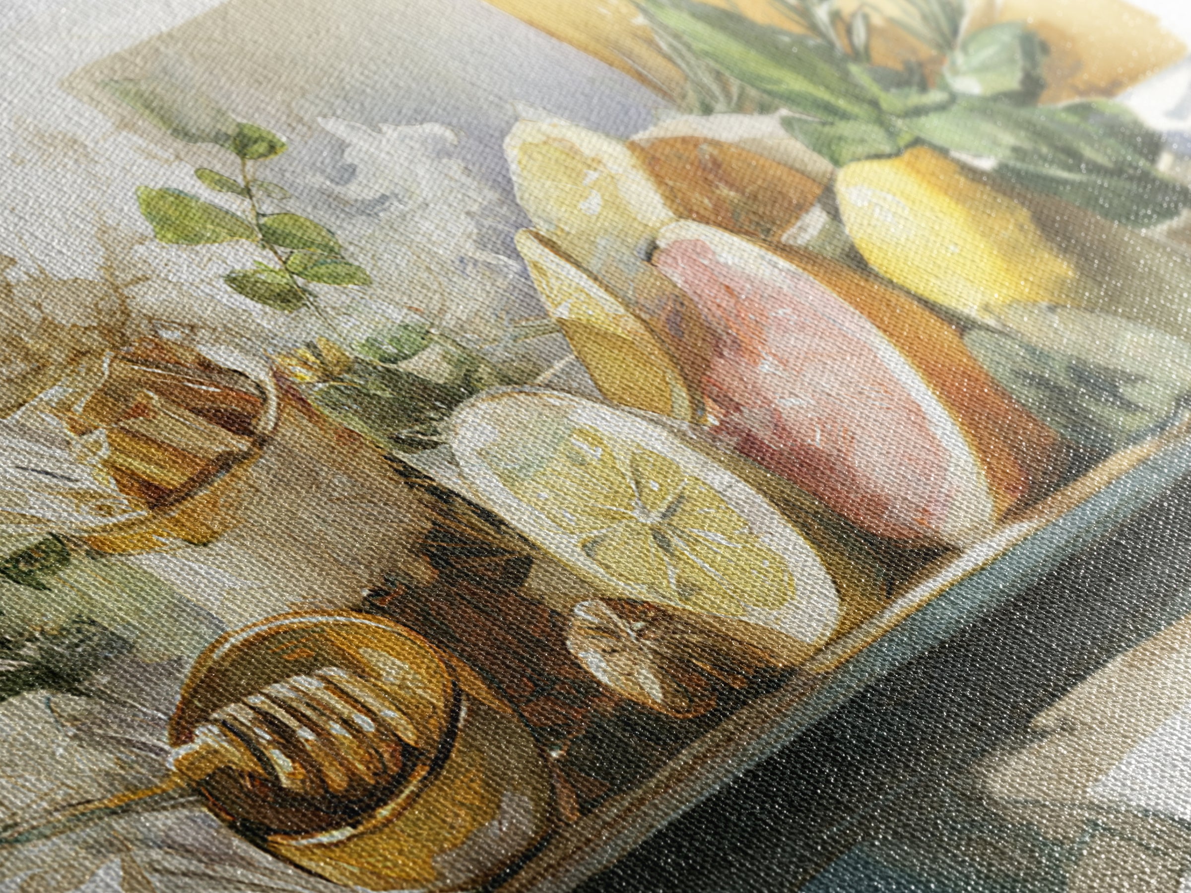 Cocktail and Citrus Bar Composition Framed Canvas Print, Restaurant Art, Cool Wall Art, Restaurant Decor, Fine Art, Bistro, RES-2x1-79