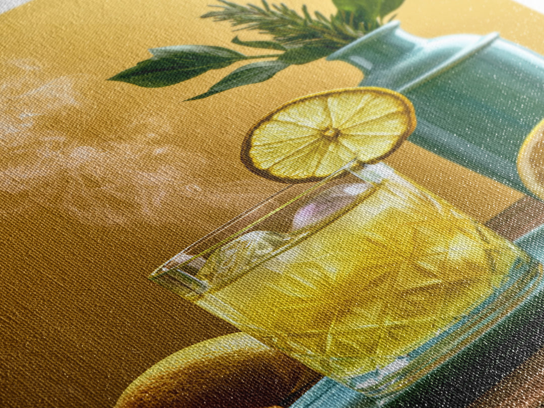 Cocktail and Citrus Bar Composition Framed Canvas Print, Restaurant Art, Contemporary Art, Restaurant Decor, Fine Art, Bistro, RES-2x3-19