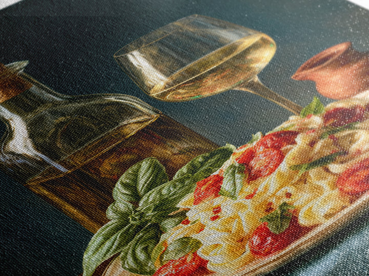 Fresh Pasta with Tomatoes and Basil Framed Canvas Print, Restaurant Art, Printable Wall Art, Restaurant Decor, Fine Art, Bistro, RES-2x3-34