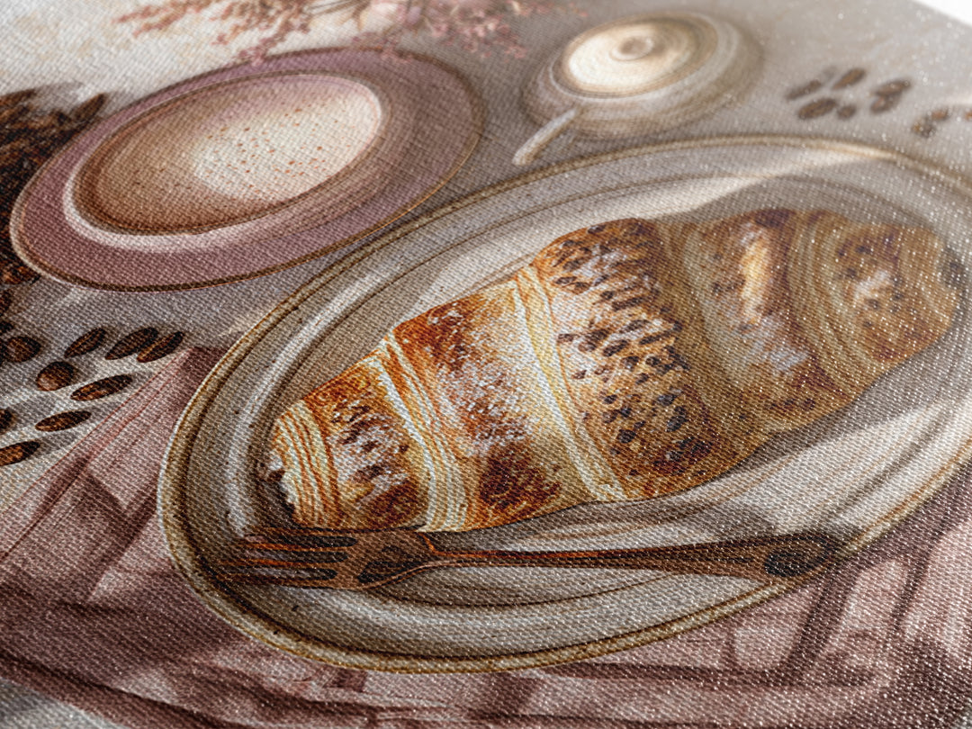 Coffee Beans and Pastry Arrangement Canvas Print, Restaurant Art, Art Print, Restaurant Decor, Fine Art, Bistro, Kitchen Art, RES-2x3-54